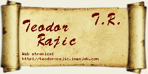 Teodor Rajić vizit kartica